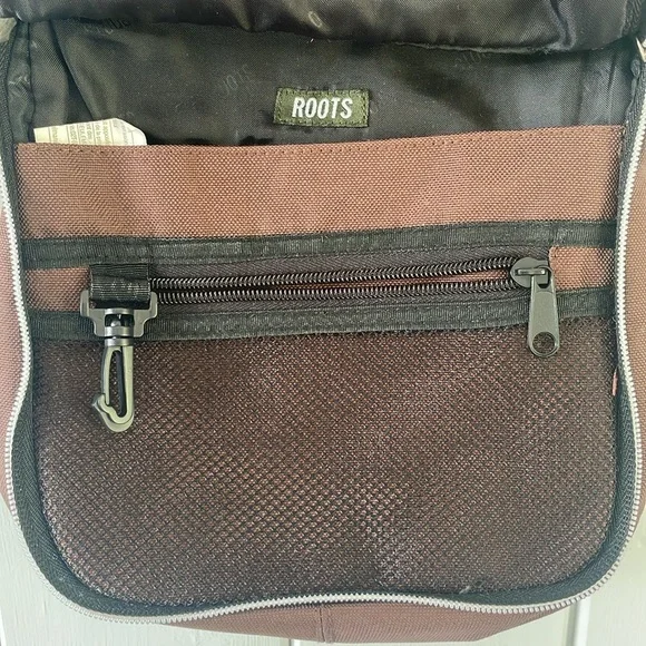 Roots Crossbody Bag Shoulder Bag Brown Beaver Canvas - Picture 11 of 12